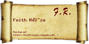 Feith Róza névjegykártya